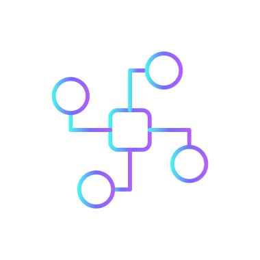 Ağ İşletmeleri ikonu mavi duoton tarzında. bağlantı, sosyal, küresel, bilgi, veri, topluluk, organizasyon. Vektör illüstrasyonu