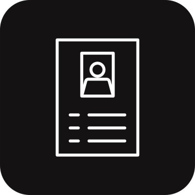 İşadamları simgesine siyah çizgi şeklinde devam edin. kağıt, özgeçmiş, profil, belge, röportaj, form, veri. Vektör illüstrasyonu