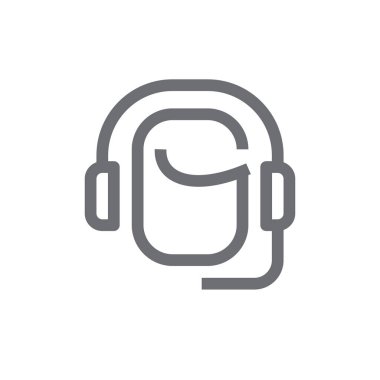 Siyah ana hatlı İş Adamları simgesini destekle. Merkez, internet, iletişim, bilgi, asistan, tele pazarlama, bilgi. Vektör illüstrasyonu