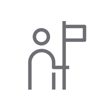 Lider İş Adamları simgesi siyah çizgili. İnsan, insan, başarı, insan, menajer, iş adamı, liderlik. Vektör illüstrasyonu