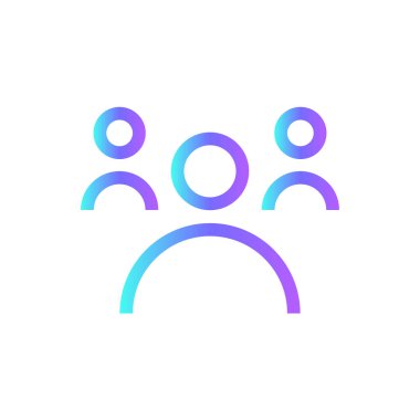 Takım İş Adamları ikonu mavi duoton tarzında. Takım çalışması, insanlar, ortaklık, grup, kişi, toplantı, iletişim. Vektör illüstrasyonu