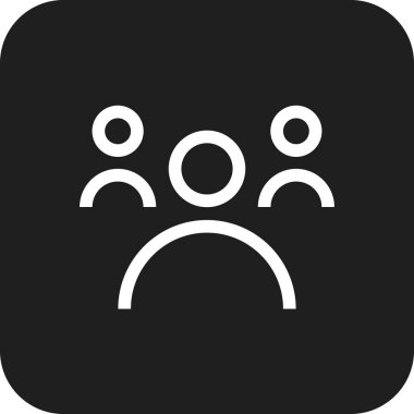 Siyah çizgili takım iş ikonu. Takım çalışması, insanlar, ortaklık, grup, kişi, toplantı, iletişim. Vektör illüstrasyonu