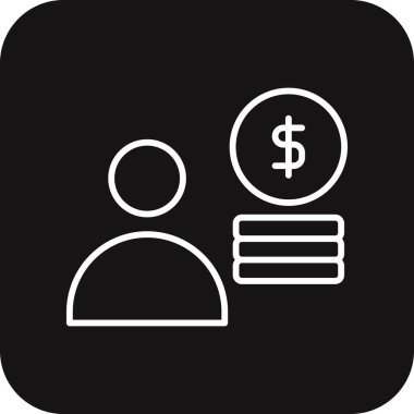 Muhasebe bölümü iş adamları simgesi, siyah çizgili. Hesap makinesi, matematik, hesaplama, toplama, matematik, finans, ekonomi. Vektör illüstrasyonu