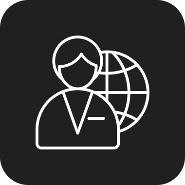 Dışarıdan gelen iş adamları simgesi, siyah çizgili. İnsan, ortaklık, iş, adam toplama, işbirliği, çalışan, kariyer. Vektör illüstrasyonu