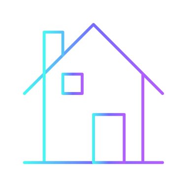 House Emlak ikonu, mavi duoton tarzında. ev, gerçek, inşaat, konut, modern, mimari, bina. Vektör illüstrasyonu