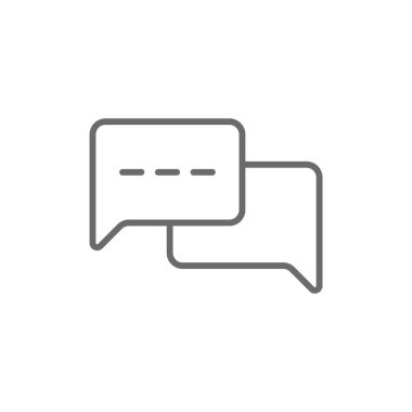 Siyah ana hatlı iletişim pazarlama simgesi. Sohbet, e-posta, bağlantı, sosyal, posta, bilgi, sohbet. Vektör illüstrasyonu