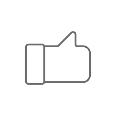 Siyah çizgili bir pazarlama ikonu gibi. Sosyal, düğme, medya, tamam, kalp, başparmak, aşk. Vektör illüstrasyonu