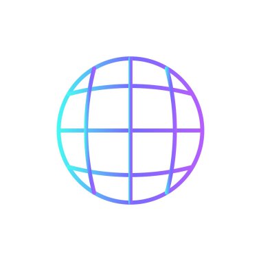 Mavi duoton tarzı Global Pazarlama ikonu. İnternet, dünya, harita, gezegen, küre, coğrafya. Vektör illüstrasyonu