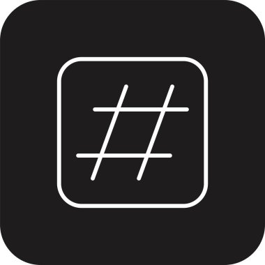 Etiket Pazarlama simgesi ile siyah doldurulmuş satır biçimi. medya, etiket, topluluk, trend, gönderi, takip, promosyon. Vektör illüstrasyonu