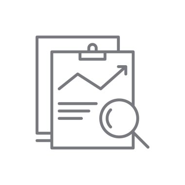 Siyah taslak tarzlı Araştırma Pazarlama simgesi. analiz, arama, veri, grafik, bilgi, büyüme, rapor. Vektör illüstrasyonu