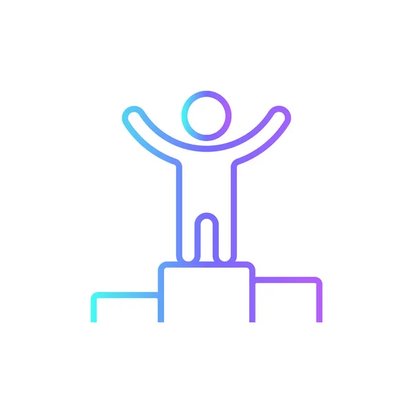 Иконка Деловые Люди Победители Стиле Голубого Дуотона Успех Чемпион Награда — стоковый вектор