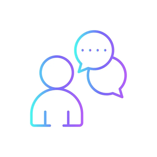 Comunicación Icono Gente Negocios Con Estilo Duotone Azul Tecnología Chat — Archivo Imágenes Vectoriales