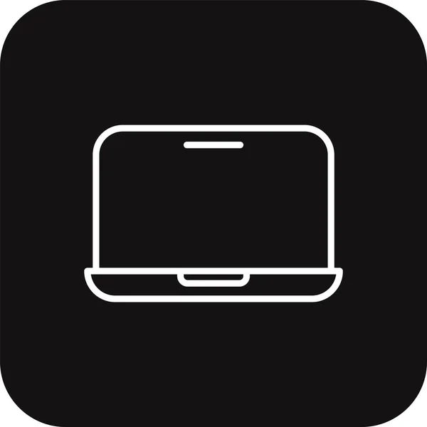 Ikona Laptop Business People Černým Vyplněným Stylem Čáry Notebook Zařízení — Stockový vektor