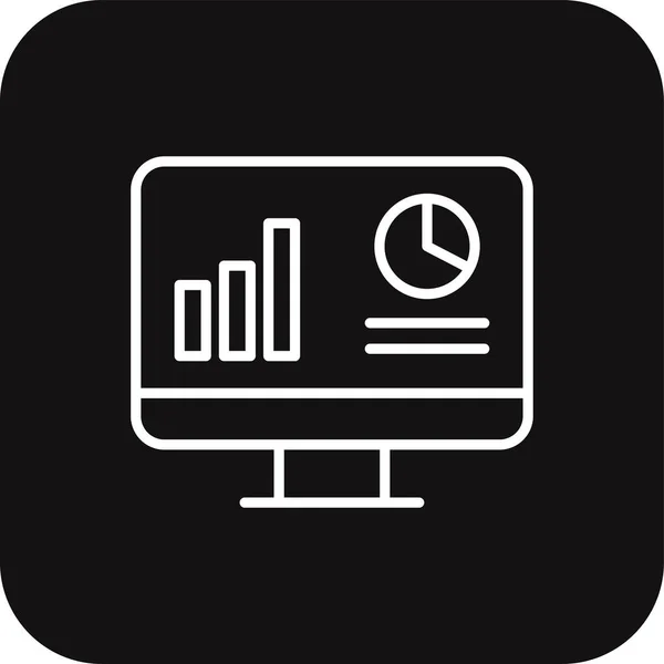 ビジネスレポート黒い塗りつぶしのラインスタイルのビジネスユーザーアイコン データ グラフ チャート グラフィック ベクターイラスト — ストックベクタ