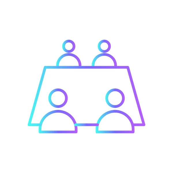 Encontro Pessoas Negócios Ícone Com Estilo Duotone Azul Comunicação Conferência — Vetor de Stock