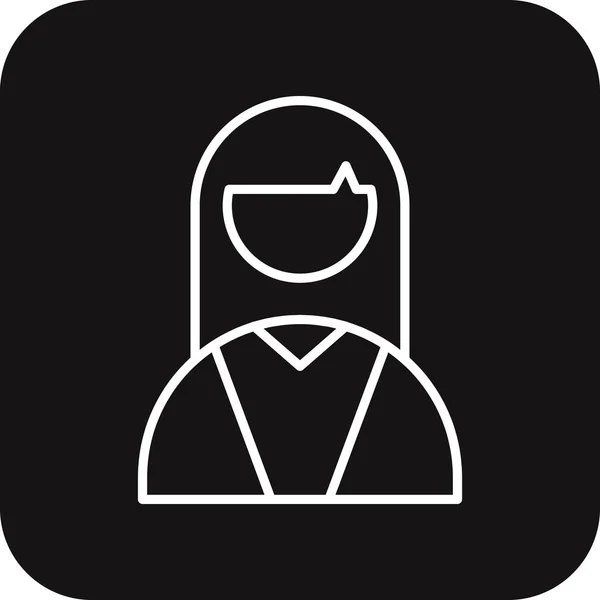 Femme Affaires Icône Gens Affaires Avec Style Ligne Rempli Noir — Image vectorielle