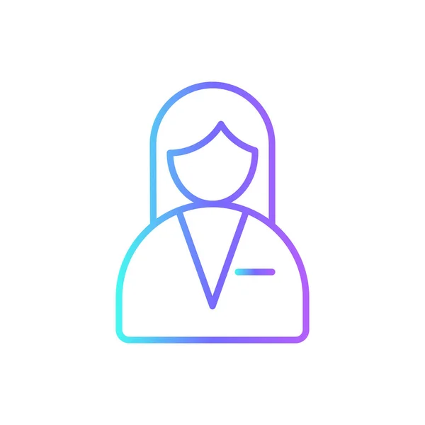Femme Affaires Icône Des Gens Affaires Avec Style Bleu Duotone — Image vectorielle