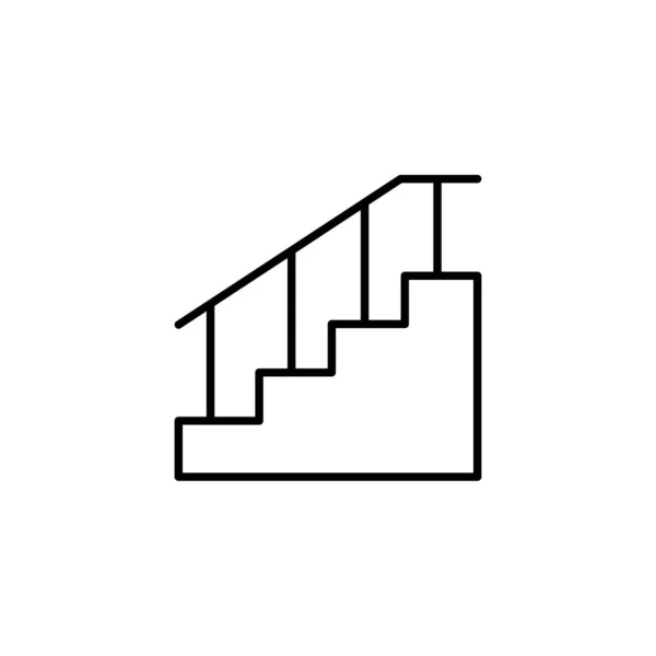 Stair Real Estate Ikone Mit Schwarzem Umrissstil Rauf Runter Treppe — Stockvektor
