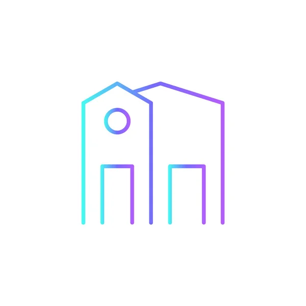 Icône Immobilier Avec Style Bleu Duotone Immeuble Maison Maison Vente — Image vectorielle