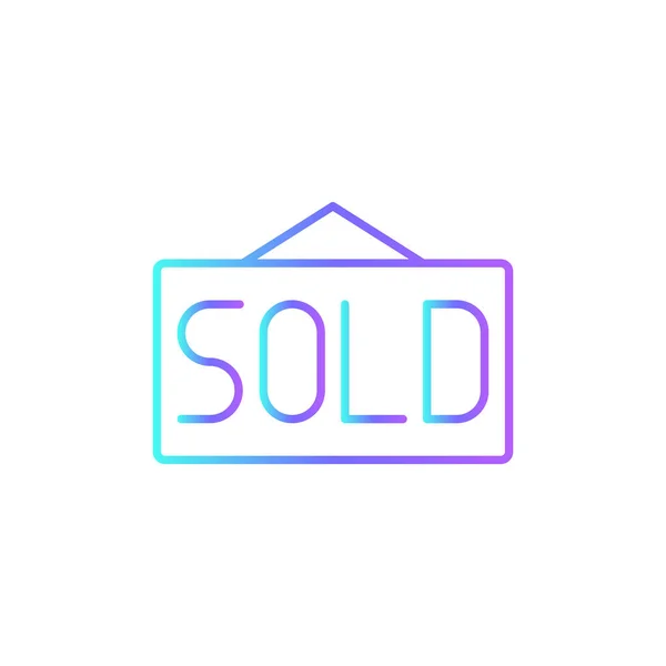 Eladott Board Ingatlan Ikon Kék Duoton Stílusban Ház Otthon Reklám — Stock Vector