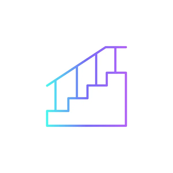 Mavi Duoton Tarzı Merdiven Emlak Ikonu Yukarı Aşağı Adım Merdiven — Stok Vektör