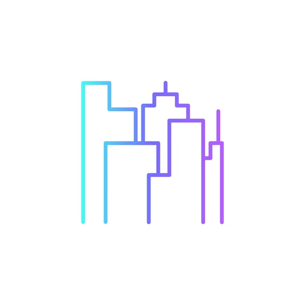 Icône City Real Estate Avec Style Bleu Duotone Urbain Ville — Image vectorielle