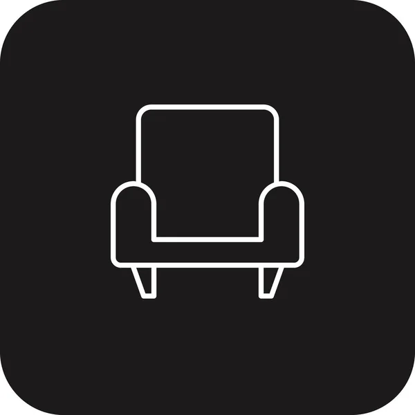 Sofa Real Estate Ikona Černým Vyplněným Stylem Čáry Domov Pokoj — Stockový vektor
