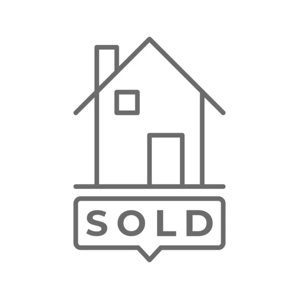 Sold Board Ícone Imobiliário Com Estilo Contorno Preto Casa Casa —  Vetores de Stock