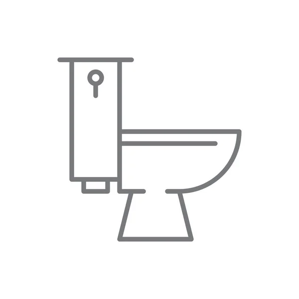 带有黑色轮廓风格的厕所房地产图标 卫生间 卫生间 个人卫生 矢量说明 — 图库矢量图片