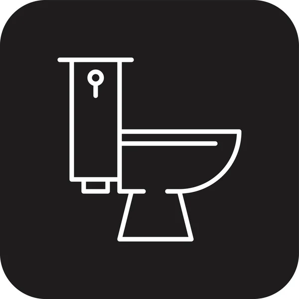 浴室房地产图标与黑色填充线条风格 卫生间 卫生间 个人卫生 矢量说明 — 图库矢量图片