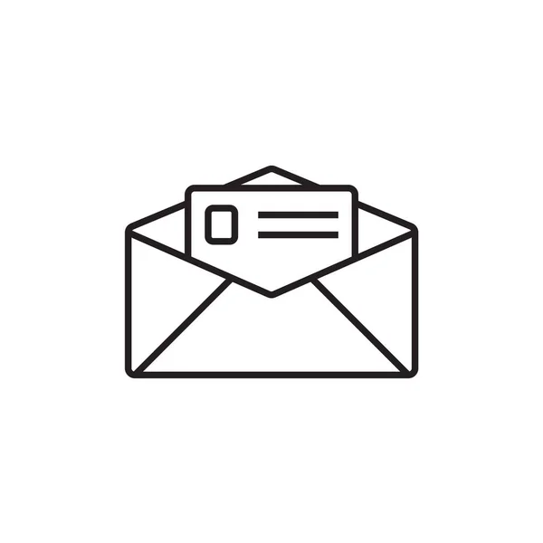 Icône Email Marketing Avec Contour Noir Message Web Mail Adresse — Image vectorielle
