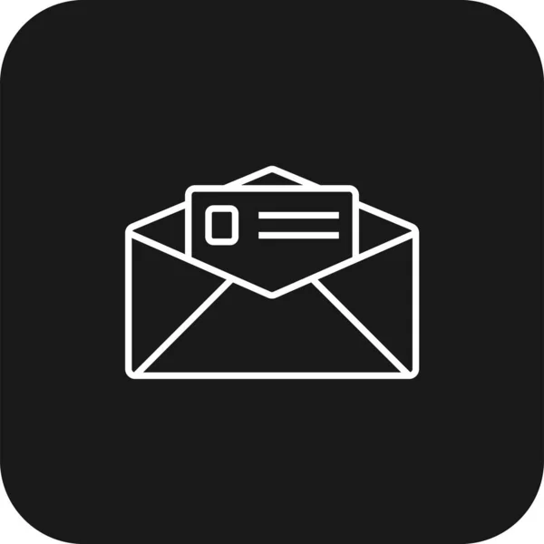 Icône Email Marketing Avec Ligne Noire Remplie Style Message Web — Image vectorielle