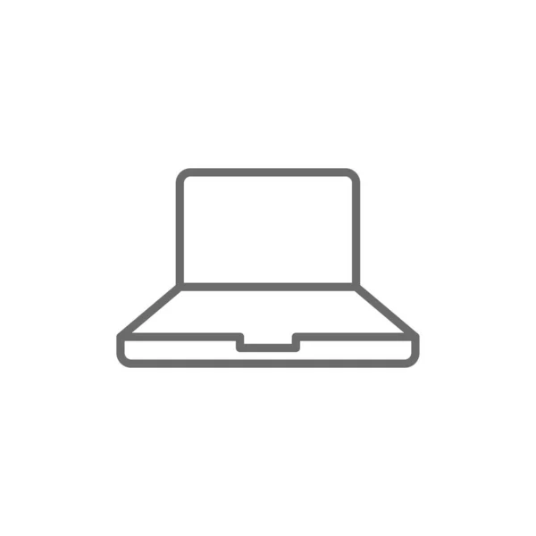 笔记本电脑营销图标与黑色轮廓风格 平板电脑 笔记本电脑 互联网 矢量说明 — 图库矢量图片