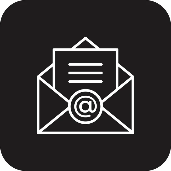 Icône Email Marketing Avec Ligne Noire Remplie Style Message Web — Image vectorielle