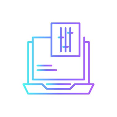 Mavi duoton tarzında geliştirme pazarlama simgesi. Web sitesi insan, ilerleme, optimizasyon, strateji, hedef. Vektör illüstrasyonu