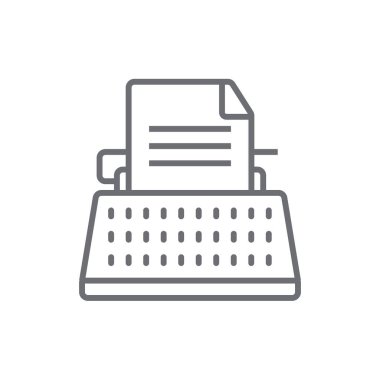 Siyah taslak biçimli metin yazarı pazarlama simgesi. seo, media, content, social, article, blog, idea. Vektör illüstrasyonu