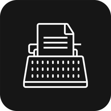 Siyah doldurulmuş çizgi tarzına sahip metin yazarı pazarlama simgesi. seo, media, content, social, article, blog, idea. Vektör illüstrasyonu