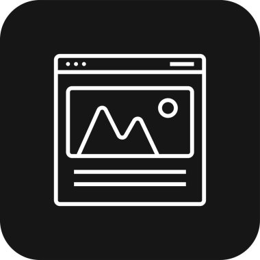 Siyah çizgili Site Pazarlama simgesi. site, internet, site, adres, online, sosyal, grafik. Vektör illüstrasyonu