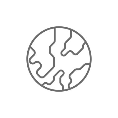 Siyah çizgili Global Pazarlama simgesi. İnternet, dünya, harita, ağ, gezegen, küre. Vektör illüstrasyonu