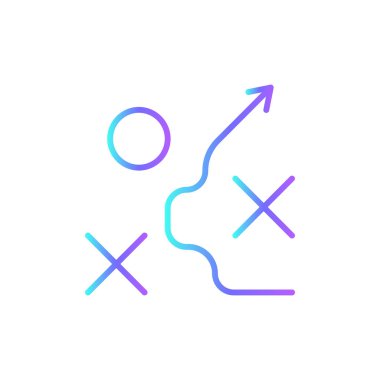 Strateji Pazarlama ikonu mavi duoton tarzında. Fikir, yönetim, hedef, gelişme, hedef, çözüm, plan. Vektör illüstrasyonu