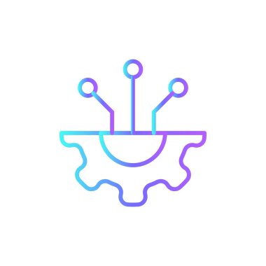 Mavi duoton stili dijital ikon. ağ, online, web sitesi, geliştirme. Vektör illüstrasyonu