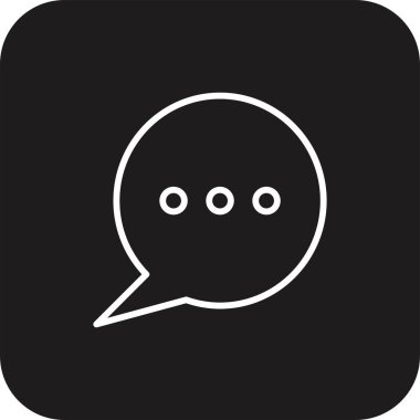 Siyah çizgili yorum pazarlama simgesi. İnternet, mesaj, sosyal sohbet, medya, uygulama, paylaşım. Vektör illüstrasyonu