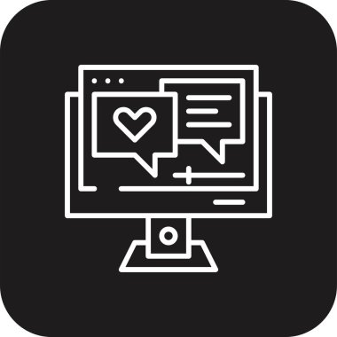 Siyah çizgi tarzında viral pazarlama simgesi. medya, seo, internet, hizmet, strateji, optimizasyon, kampanya. Vektör illüstrasyonu