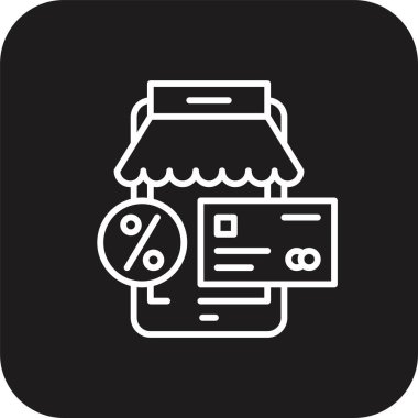 Siyah çizgili mobil pazarlama simgesi. cep telefonu, akıllı telefon, cihaz, servis, alet, ekran, uygulama. Vektör illüstrasyonu