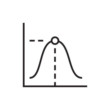 Siyah ana hatlı ortalama veri analiz simgesi. finans, grafik, grafik, istatistik, diyagram, oran. Vektör illüstrasyonu