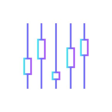 Mavi duoton tarzında grafik veri analiz simgesi. grafik, diyagram, rapor, bilgi, bilgi, bilgi, analitik, istatistik. Vektör illüstrasyonu