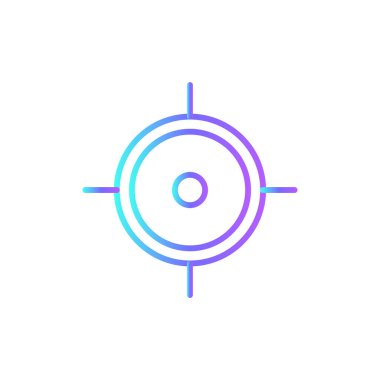 Hedef Veri Analizi ikonu mavi duoton tarzında. Strateji hedefi çözüm yarışma fırsatı, performans, dart. Vektör illüstrasyonu