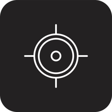 Hedef Veri Analizi simgesi siyah çizgi biçiminde. Strateji hedefi çözüm yarışma fırsatı, performans, dart. Vektör illüstrasyonu