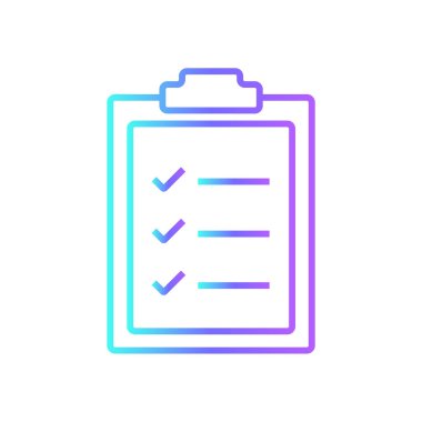 Mavi duoton stili Geri bildirim simgesi. Kontrol, kontrol listesi, rapor, anket, müşteri, seçim, görüş. Vektör illüstrasyonu