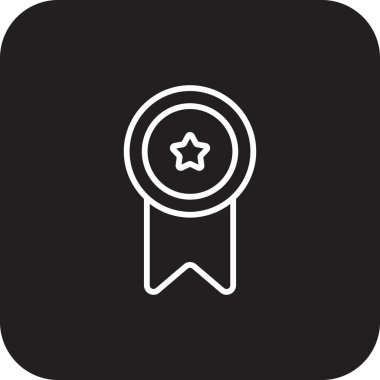 Siyah çizgili geri bildirim simgesi. Ödül, kurdele, başarı, başarı, rozet, kazanmak, en iyisi. Vektör illüstrasyonu